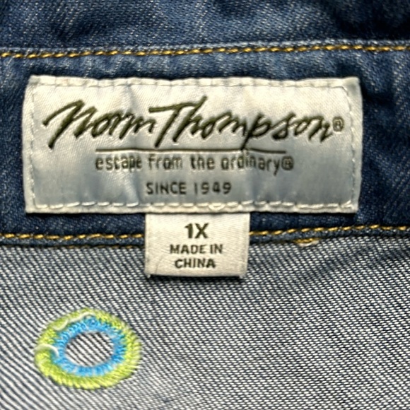 Vintage 80s 90s Norm Thompson Funky Embroidered Denim Jacket 1X, EUC! - Picture 2 of 13